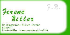 ferenc miller business card